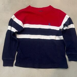 Polo by Ralph Lauren Red and Navy Striped Long Sleeve Tee